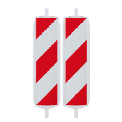 Plastic traffic panel type 40 | film RA2/B, hatched | on both sides indicating left